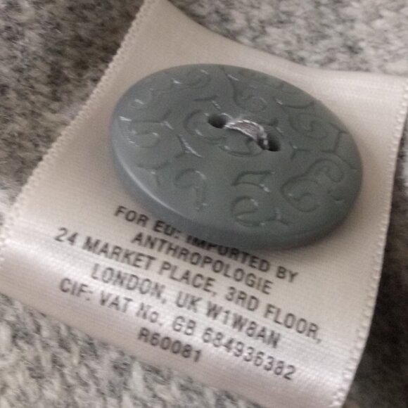 Rosie Niera Antrhopologie Blazer Jacket 100% Wool Tree Applique Gray Large Women - Picture 9 of 9